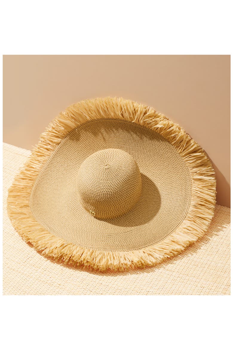 Fringed Squishee® Packable Floppy Hat, Alternate, color, PEANUT