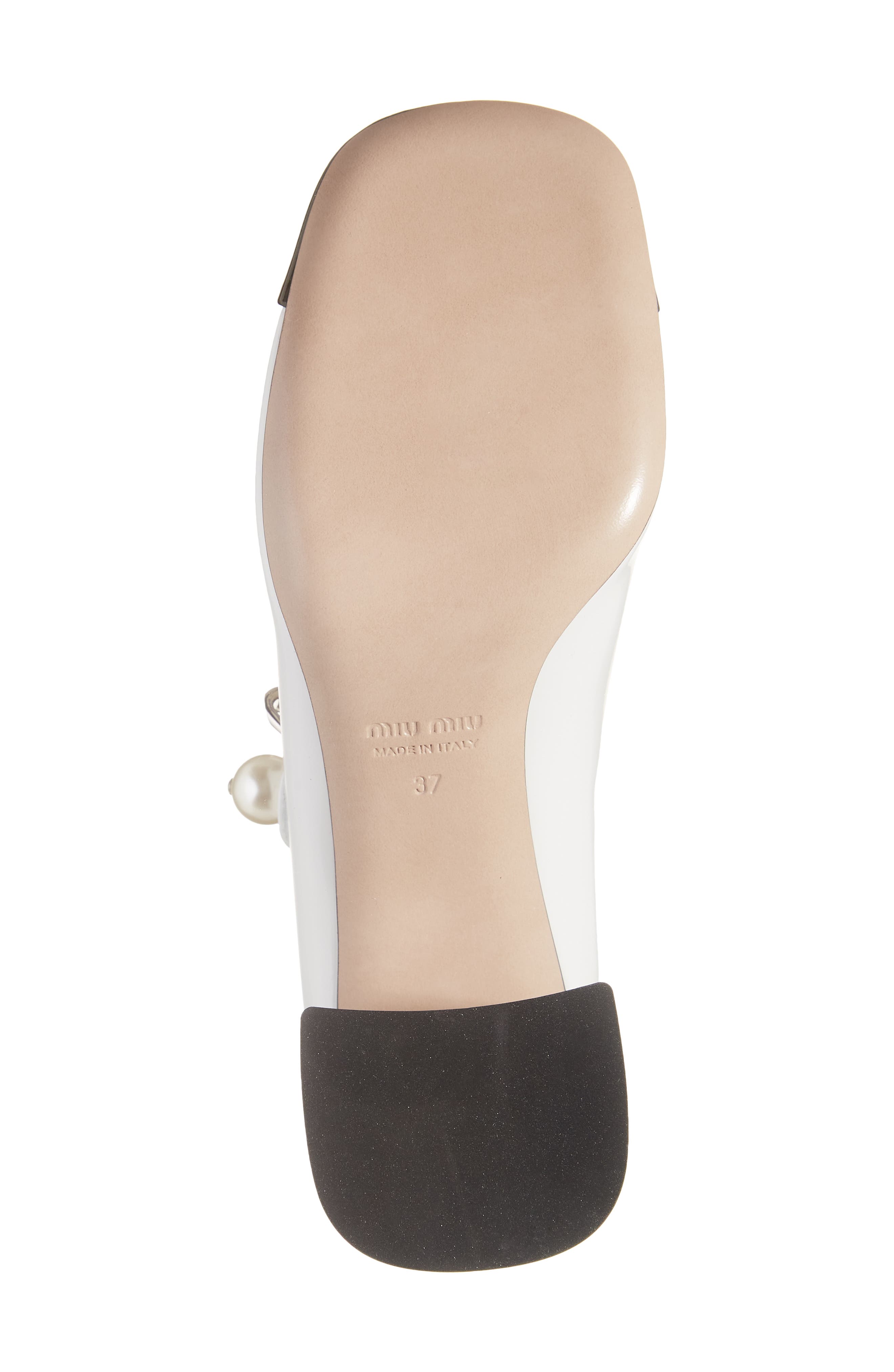 Miu Miu Chain Strap Mary Jane Pump, Alternate, color, White/ Black