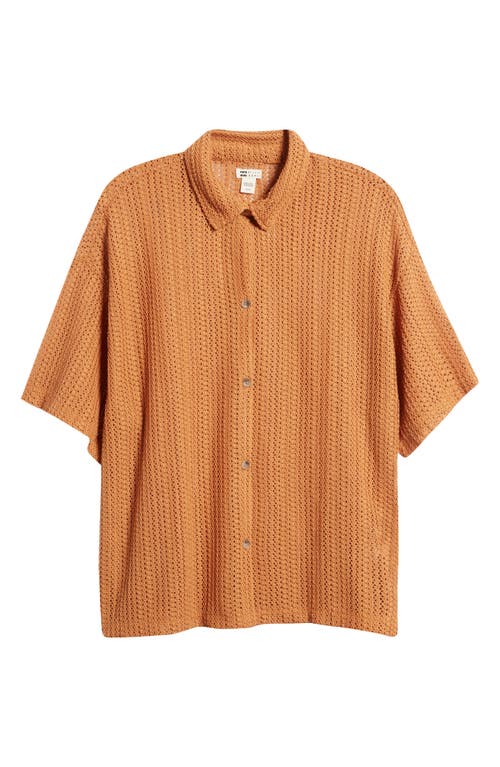 Shop Billabong Largo Sheer Open Knit Cover-up Shirt