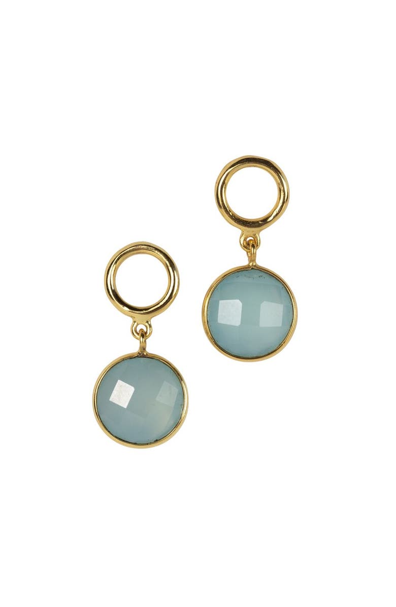 Ten Thousand Villages Sona Chalcedony Blue Gem Drop Earrings, Main, color, Multi Color