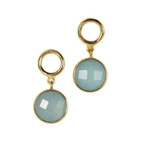 Sona Chalcedony Blue Gem Drop Earrings