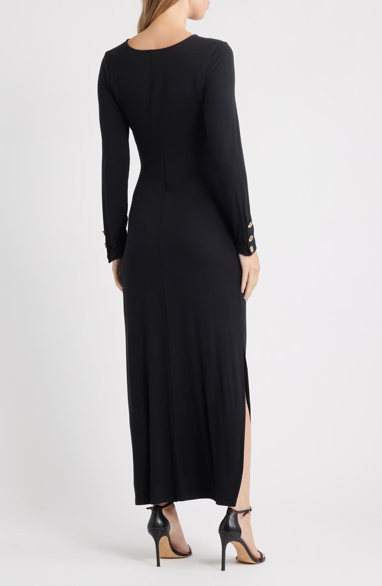 Lilly Pulitzer<sup>®</sup> Alessani Twist Front Long Sleeve Maxi Dress, Alternate, color, Noir