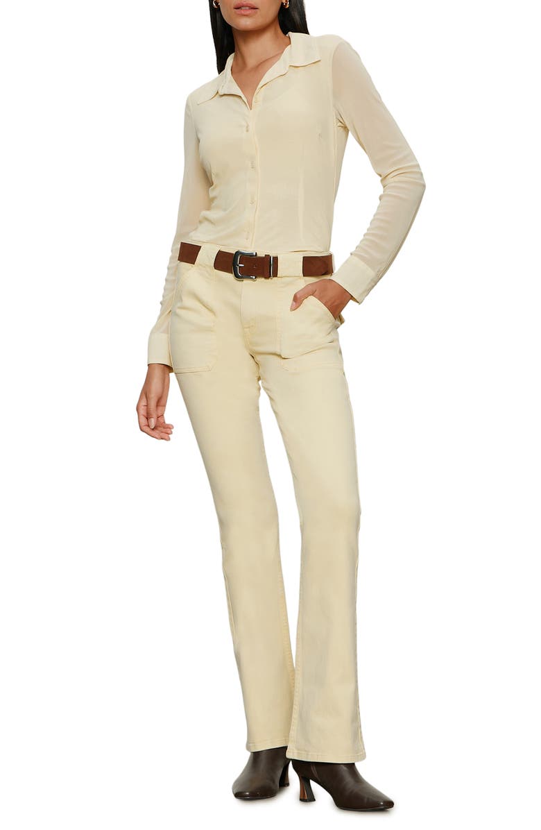 Sanctuary Hayden Utility Bootcut Jeans, Alternate, color, Buttercream White