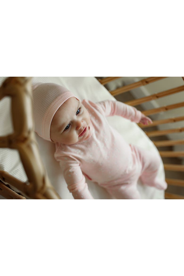 Cherry Leaf Printed Baby Romper Set, Alternate, color, Pretty Pink