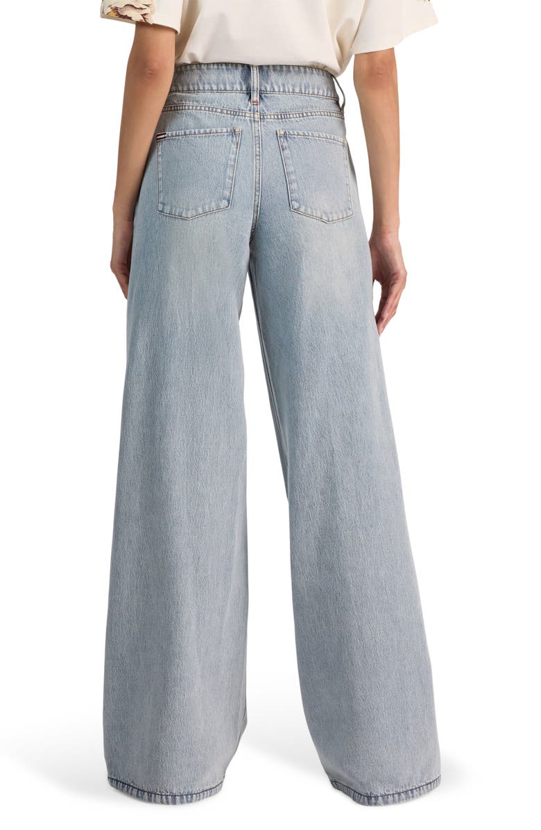 Alice + Olivia Amazing Floral Appliqué Baggy Jeans, Alternate, color, Sierra Vintage/ Multi