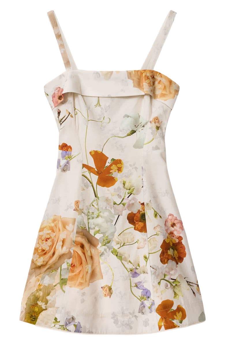 AllSaints Char Floral Print Minidress, Alternate, color, Haze White