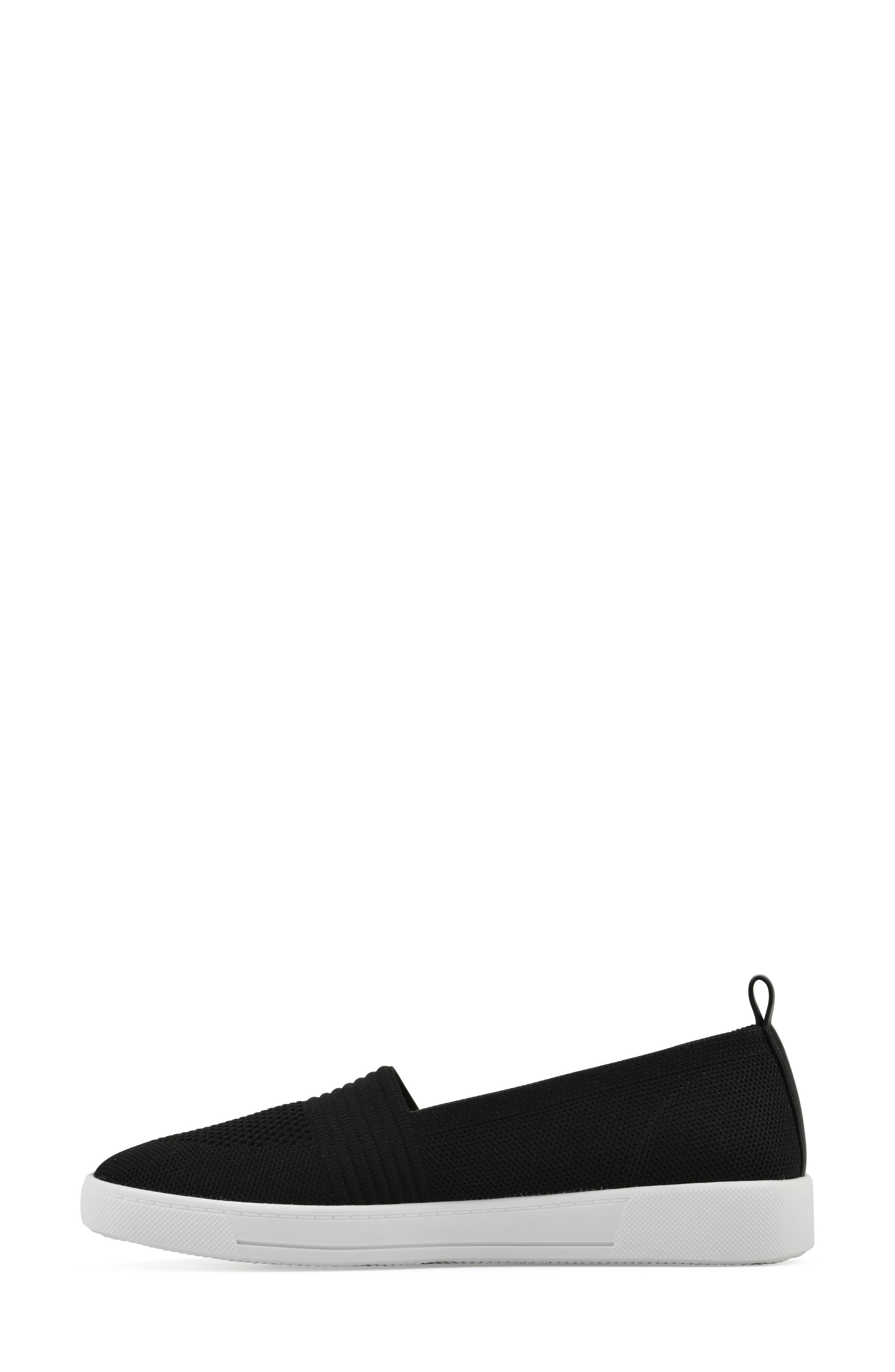 White Mountain Footwear Upright Woven Slip-On Sneaker, Alternate, color, Black Fabric