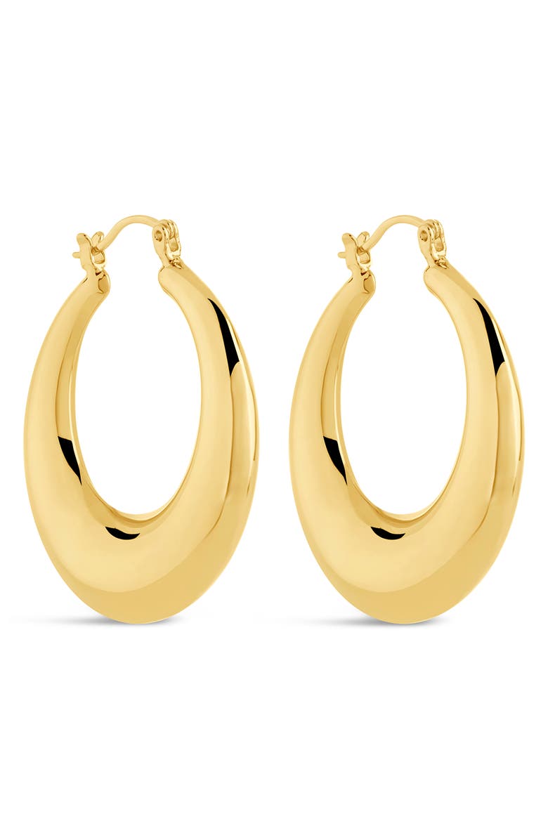 Sterling Forever Quinn Tube Hoops, Main, color, Gold