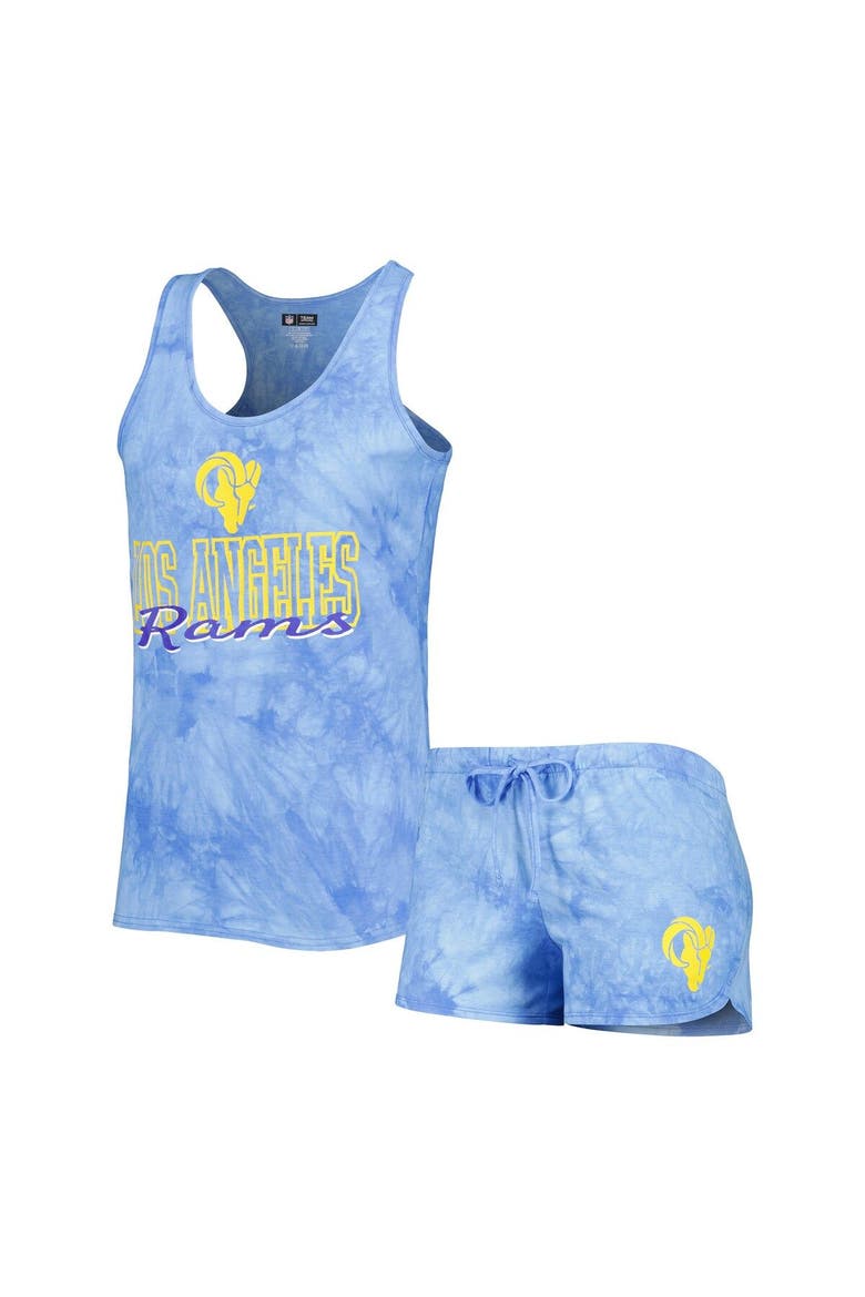 Women's Concepts Sport Royal Los Angeles Rams Billboard Scoop Neck Racerback Tank and Shorts Sleep Set, Main, color, Royal