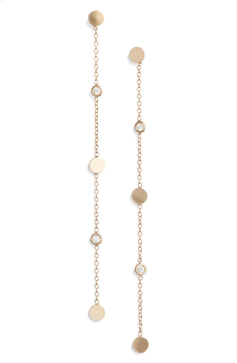 Zoë Chicco Linear Diamond Chain Earrings, Main, color,