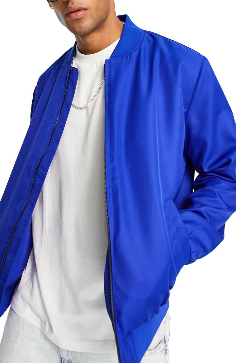 Topman Classic Fit Bomber Jacket, Main, color, 
