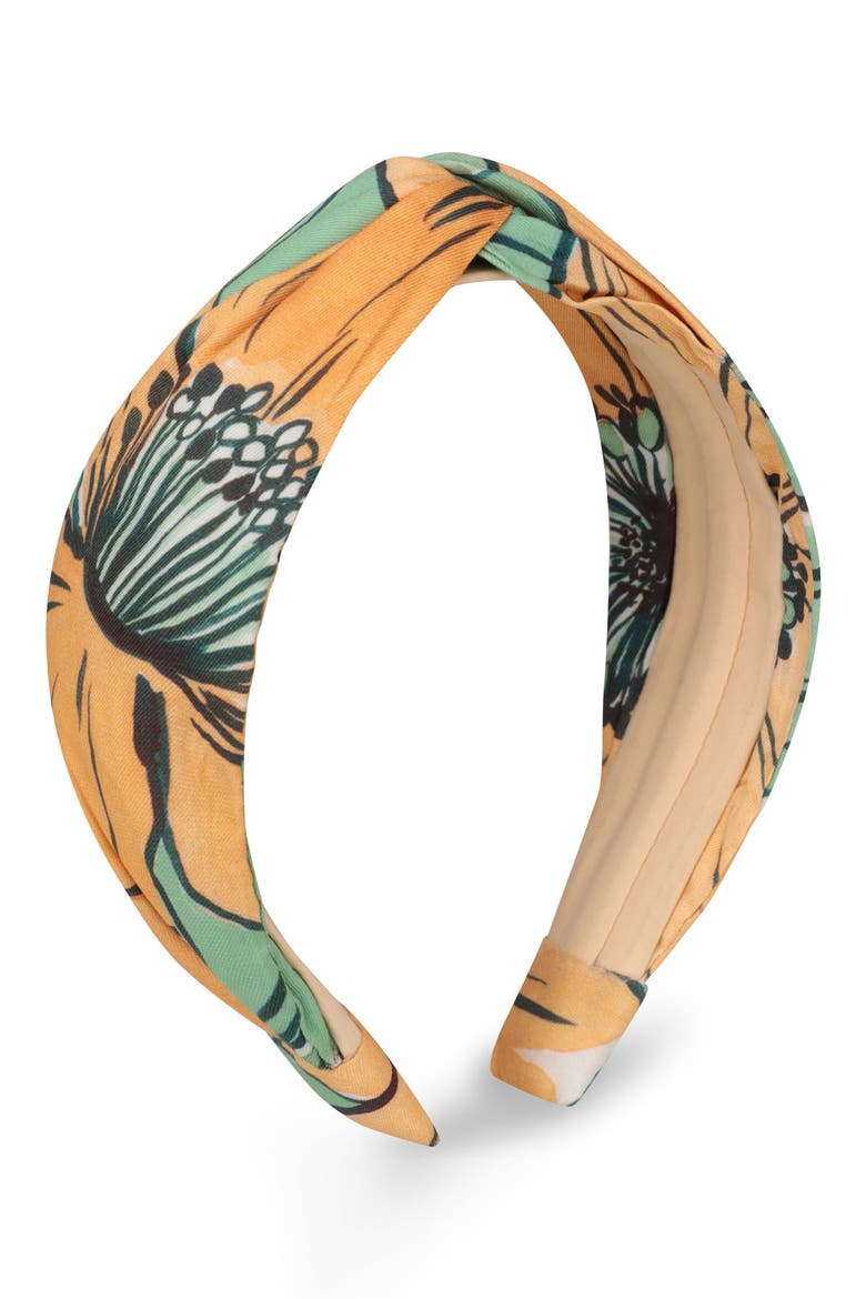 Floral Headband, Main, color, GREEN/ ORANGE