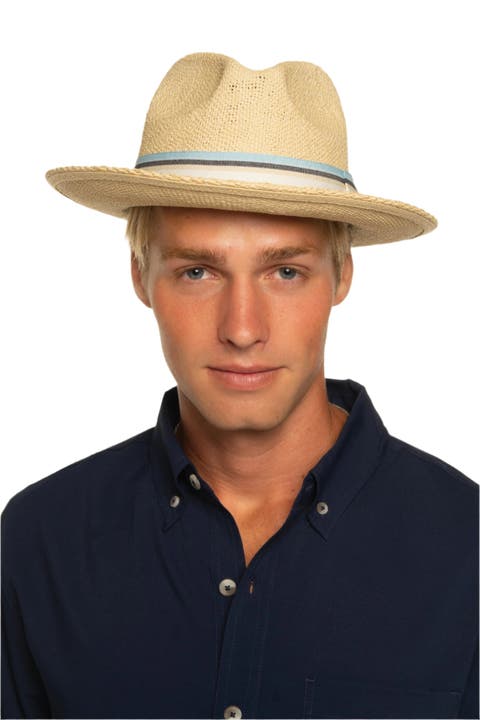Men's Hand Woven Fedora, UPF 50+ Sun Protection, Surf Club