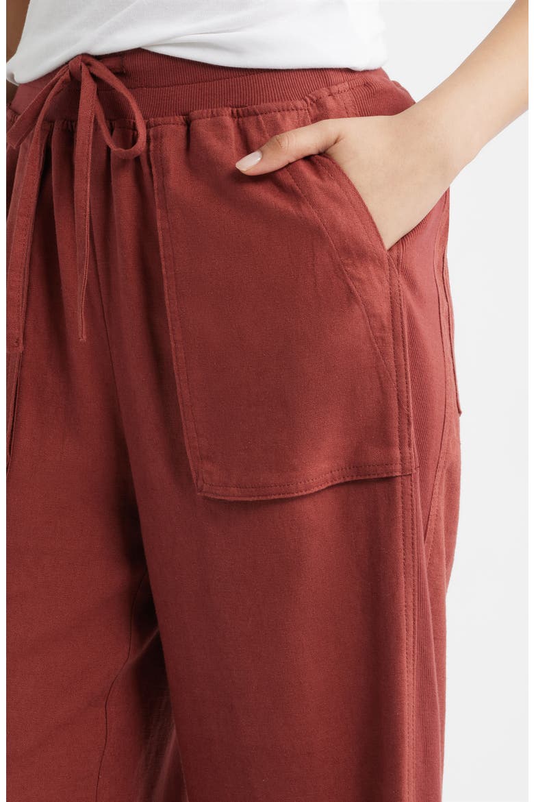 Patch Pocket Crop Drawstring Pants, Alternate, color, PAPRIKA