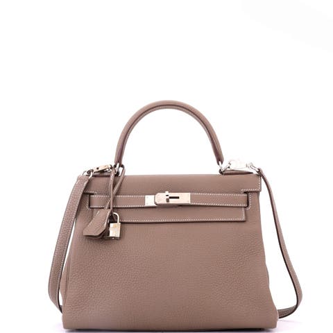 Kelly Handbag Grey Togo with Palladium Hardware 28