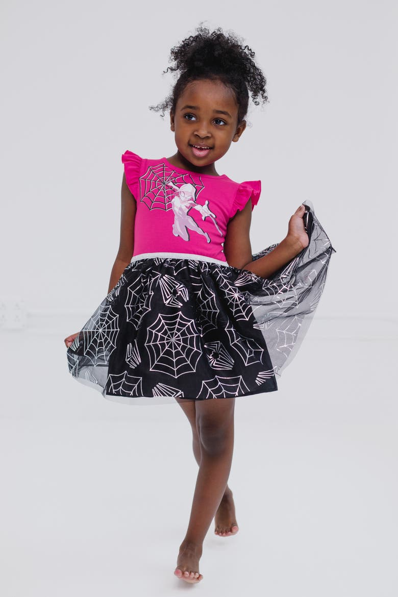 Spider-Verse Sleeveless Tutu Dress, Alternate, color, Ghost Spider Fuchsia