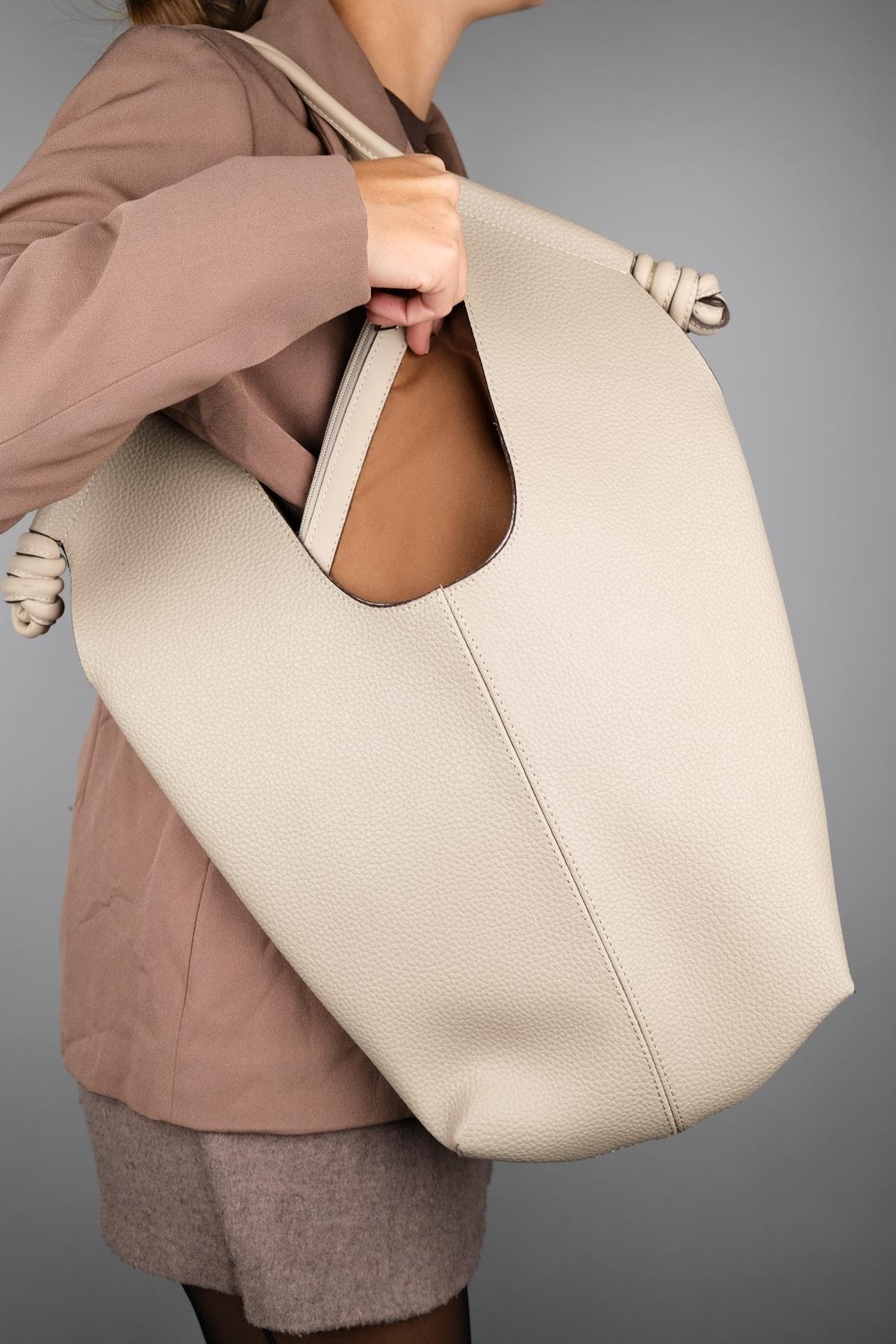 Santana Slouchy Shoulder Bag, Alternate, color, Beige