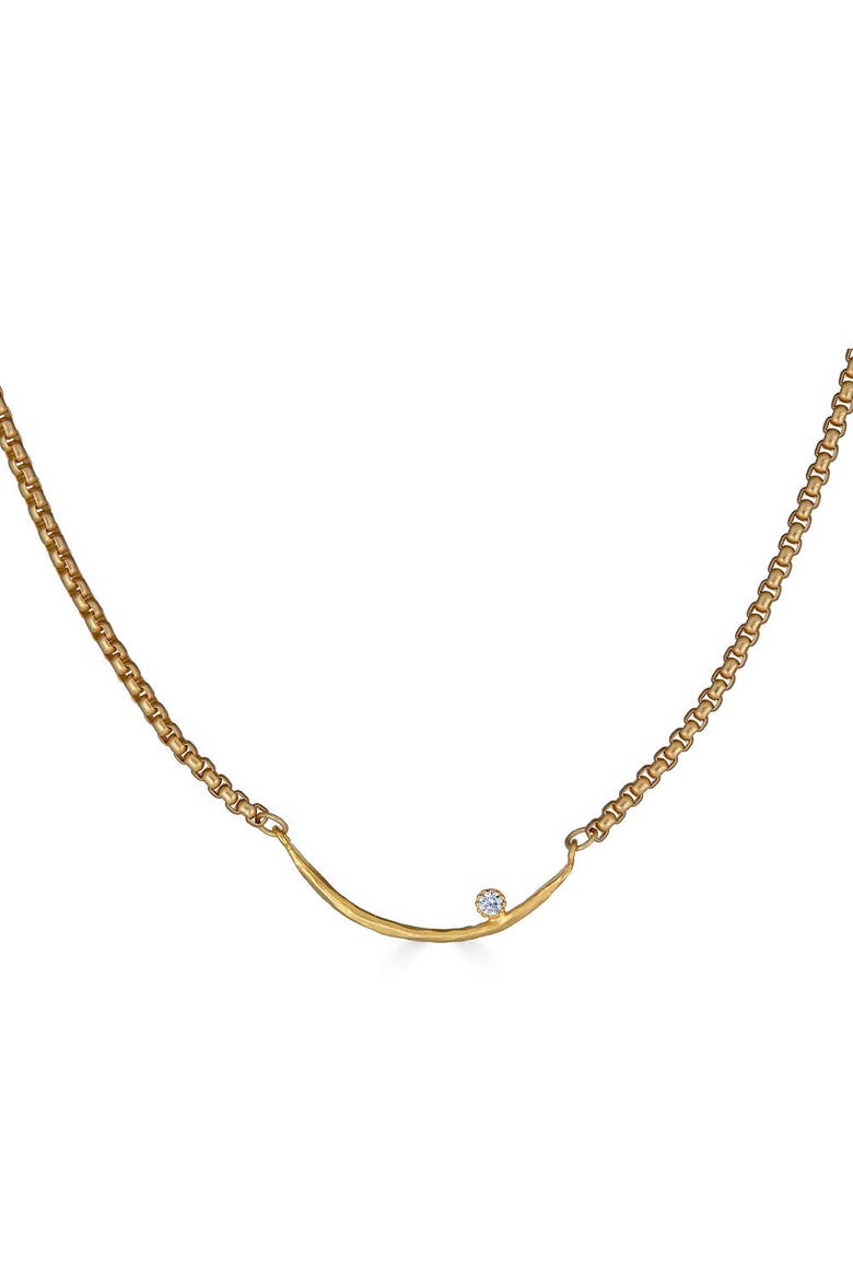Curved Bar Necklace, Alternate, color, Gold