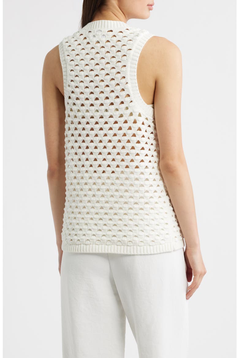 Jeanie Open Stitch Sweater Tank, Alternate, color, WHITE