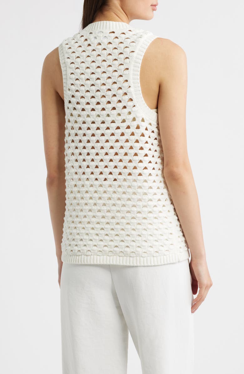 ALIGNE Jeanie Open Stitch Sweater Tank, Alternate, color, White