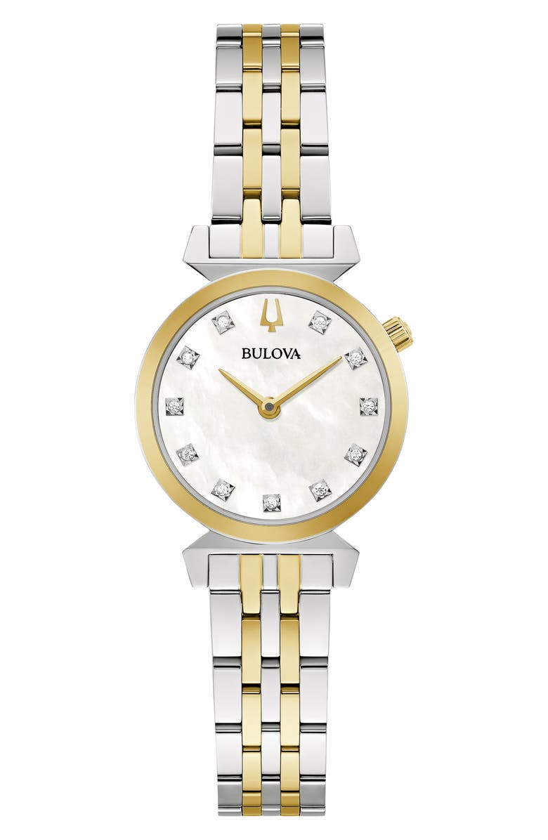 BULOVA Regatta Diamond Bracelet Watch, 24mm, Main, color, Two-Tone