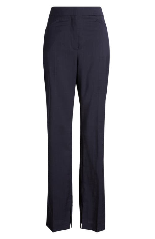 Hugo Boss Teana Straight Leg Wool Pants In Sky Captain