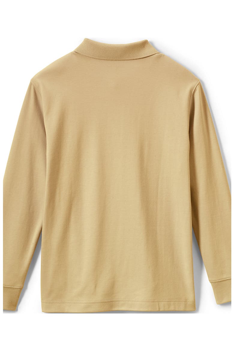School Uniform Kids Long Sleeve Interlock Polo Shirt, Alternate, color, Maize