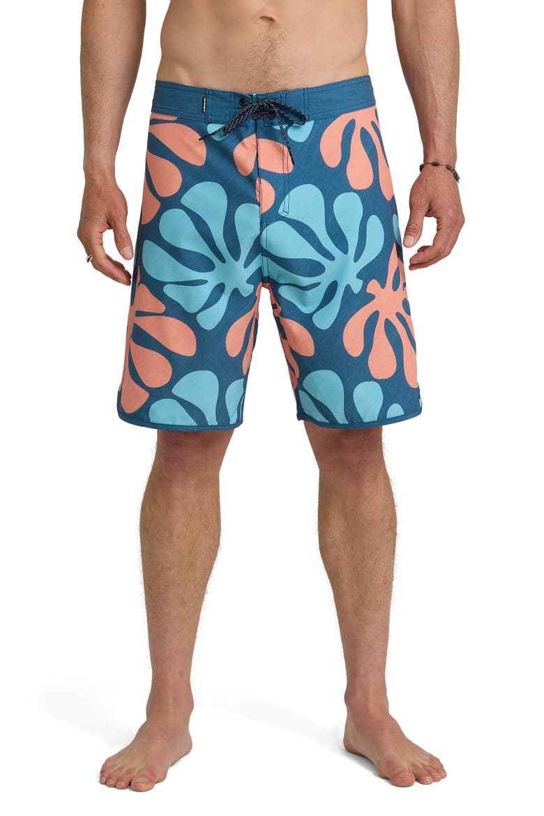 Sol Tiles 19" Board Shorts, Main, color, DARK DENIM