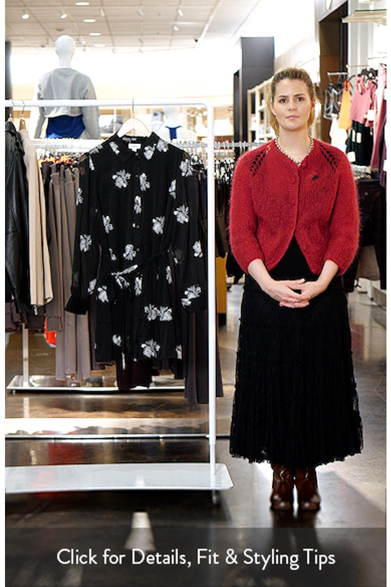 Embroidered Floral Long Sleeve Mini Shirtdress video