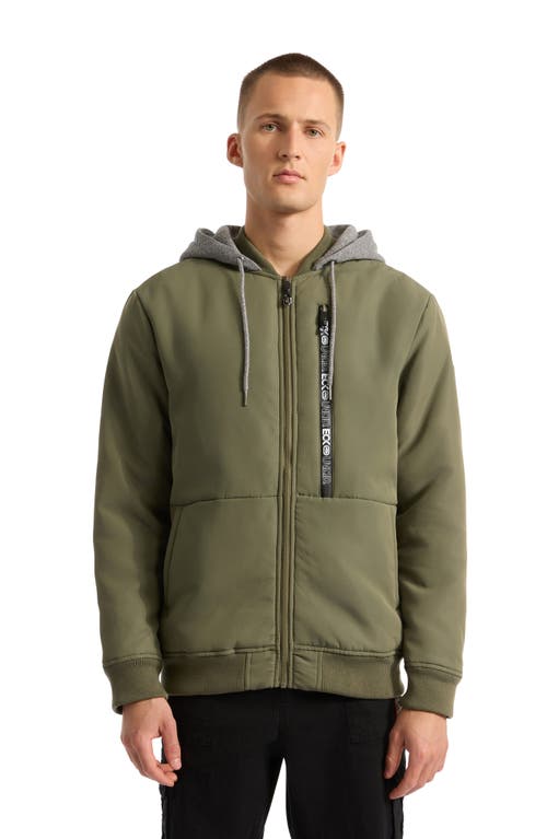 Ecko Unltd Men's Don't Give Up Sherpa Varsity Jacket In Olive