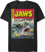 Jaws Men's Jaws Retro Comic Book Shark Graphic T-Shirt