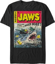 Jaws Men's Jaws Retro Comic Book Shark Graphic T-Shirt