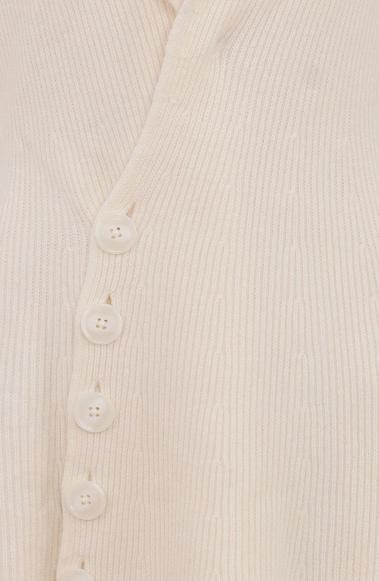 HOUSE OF CB Ayla Plunge Neck Rib Knit Sweater Dress, Alternate, color, Cream