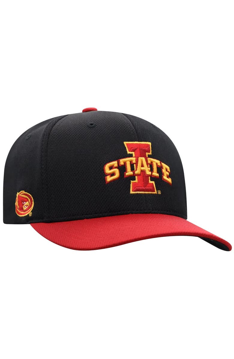 TOP OF THE WORLD Men's Top of the World Black Iowa State Cyclones Reflex Fitted Hat, Main, color, Black