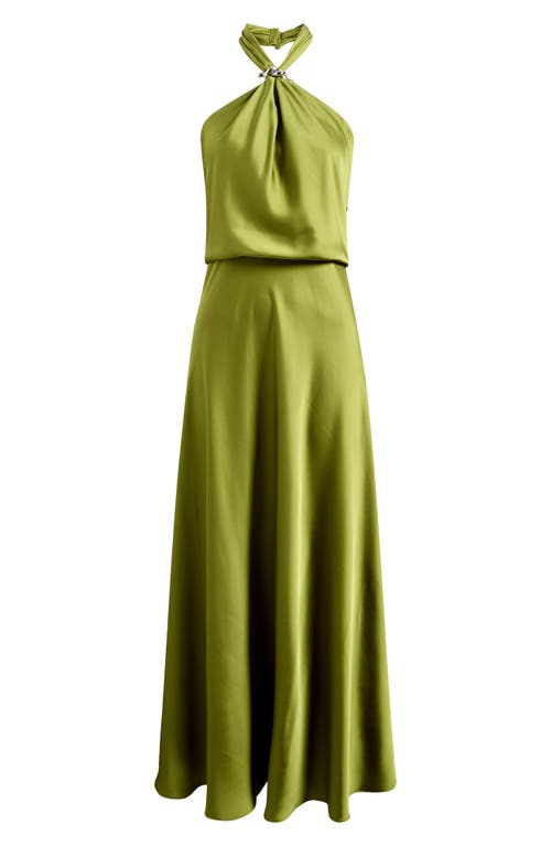 HALSTON HALSTON WYNN HALTER CHARMEUSE GOWN