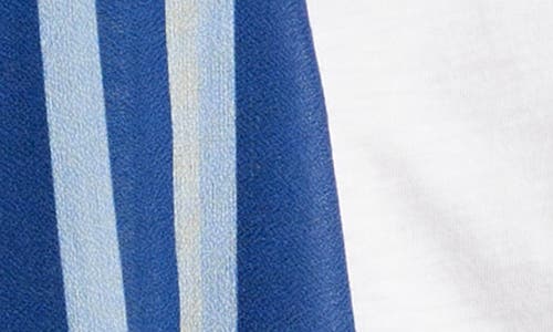 Steve Madden Stripe & Sporty Oblong Scarf In Blue