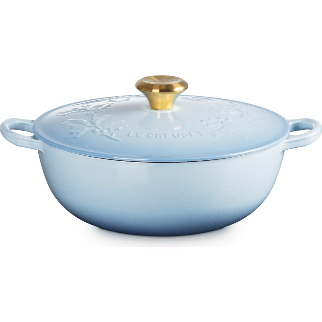 Le Creuset Holly Collection Traditional 4.5-quart Enamel Cast Iron Dutch Oven With Lid In Blue