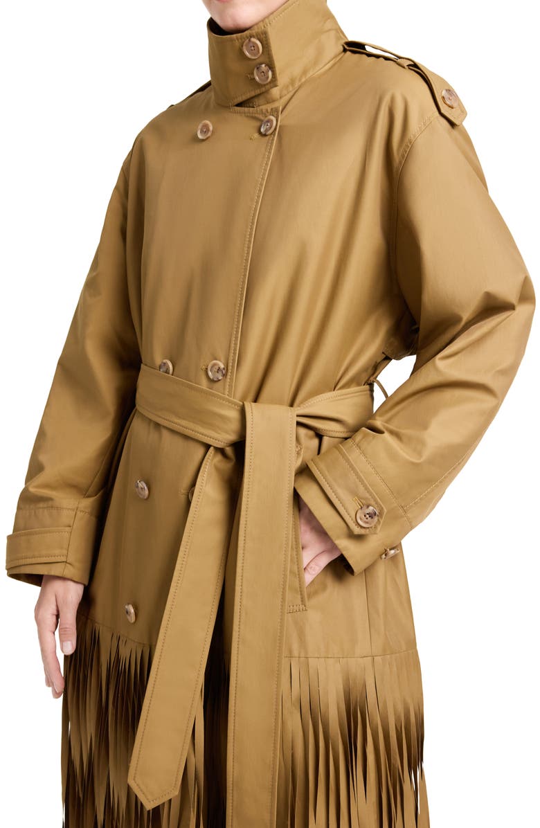 TWP Fringe Benefit Water Repellent Twill Trench Coat, Alternate, color, British Khaki