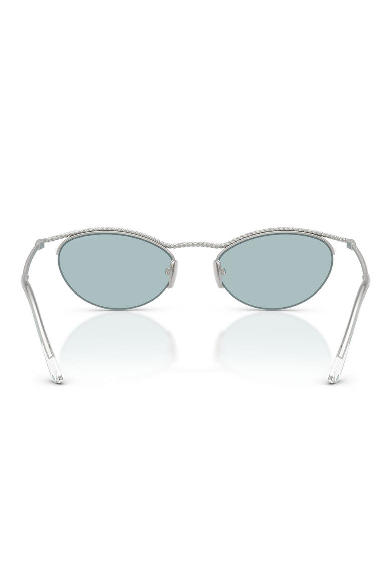 50mm Semi Rimless Butterfly Sunglasses, Alternate, color, SILVER / BLUE