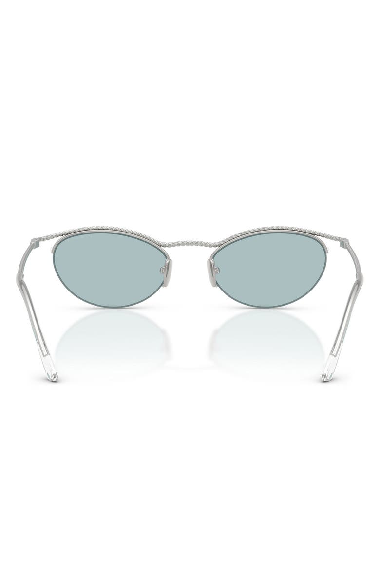 AX Armani Exchange 50mm Semi Rimless Butterfly Sunglasses, Alternate, color, Silver / Blue