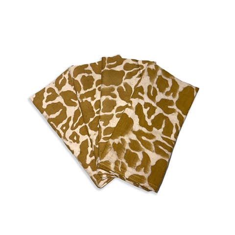 Yan Mustard Block Print Napkins - Set of 4
