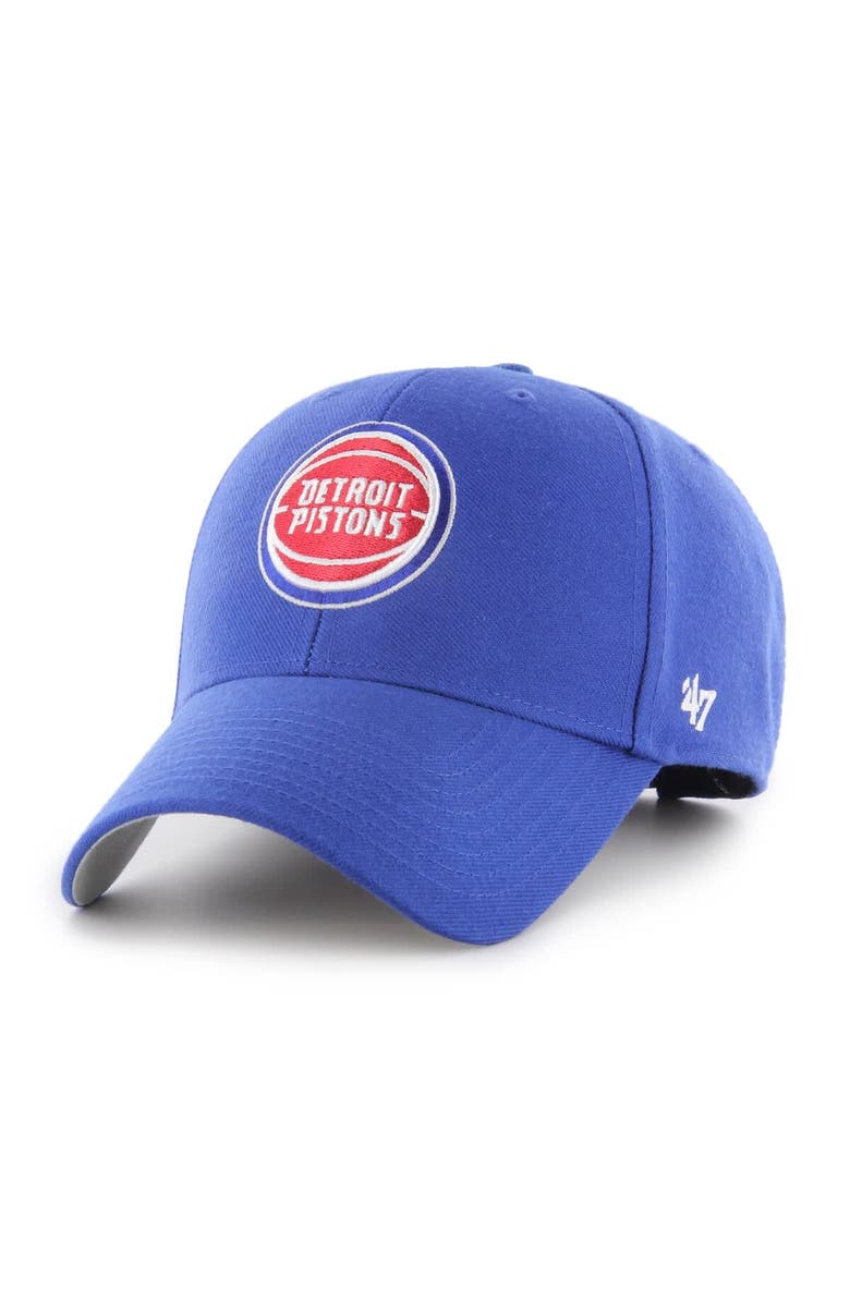 '47 Men's '47 Blue Detroit Pistons MVP Clean Up Adjustable Hat, Main, color, Blue
