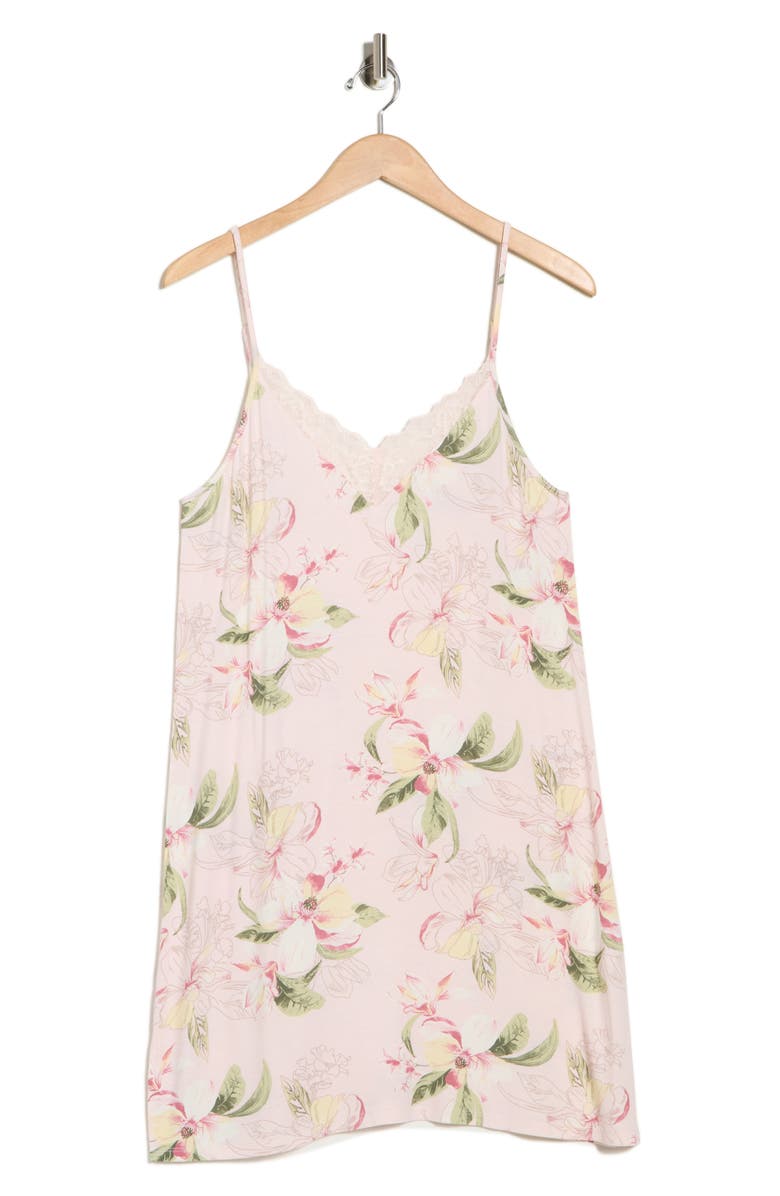NORDSTROM RACK Tranquility Lace Trim Chemise, Alternate, color, Pink Impromptu Floral