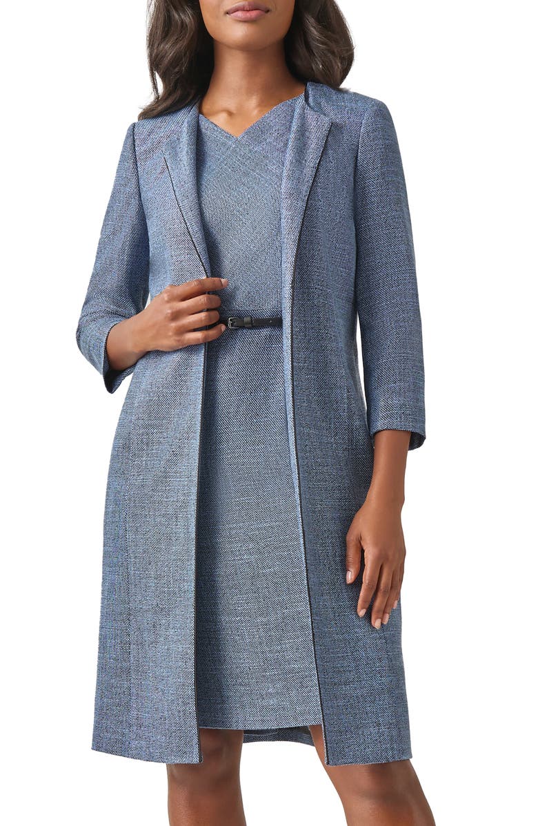 KASPER Tweed Long Duster Topper Jacket, Main, color, 
