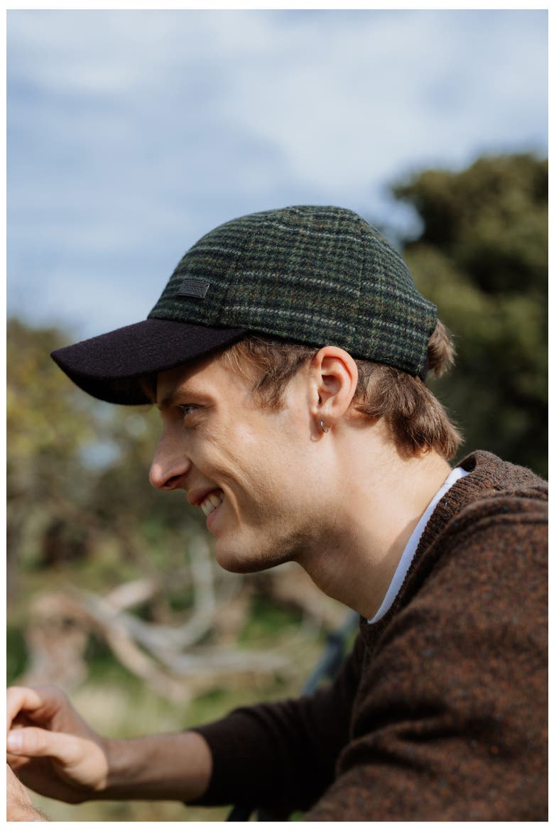 Clyde Plaid Adjustable Tweed Baseball Cap, Alternate, color, BROWN/OLIVE PLAID