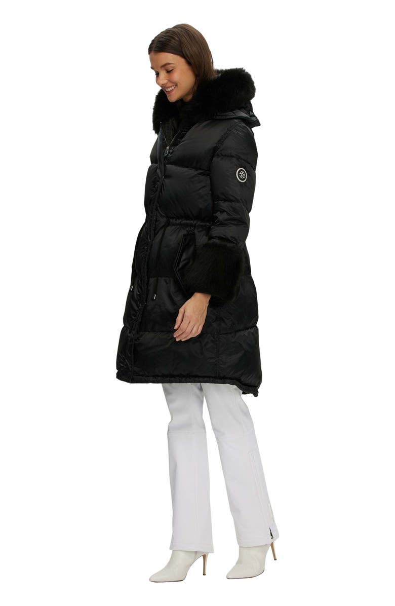GORSKI Apres-Ski Jacket With Lamb Hood Trim & Cuffs, Alternate, color, Black/Black