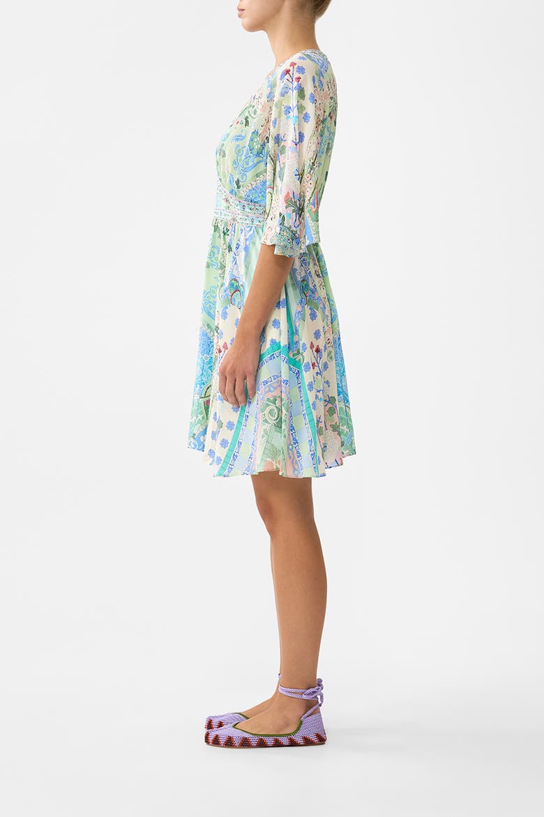 Short Waisted Dress, Alternate, color, Midsummer Mosaics