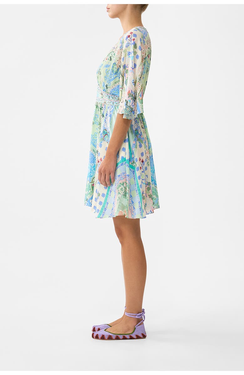 Camilla Short Waisted Dress, Alternate, color, Midsummer Mosaics