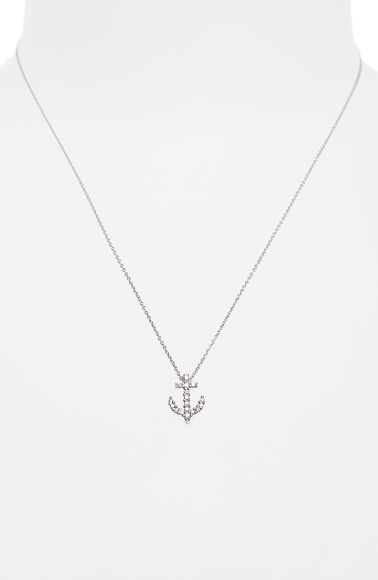 Roberto Coin 'Tiny Treasures' Anchor Charm Pendant Necklace, Alternate, color,