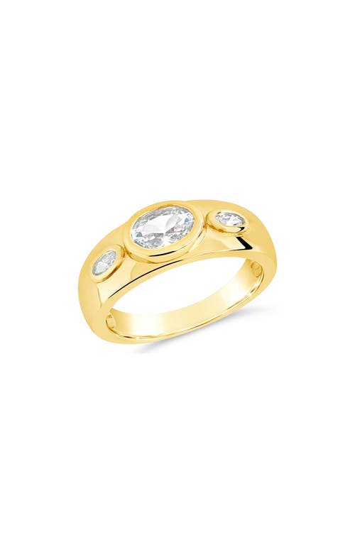 Sterling Forever Soren Oval Cubic Zirconia Statement Ring In Gold
